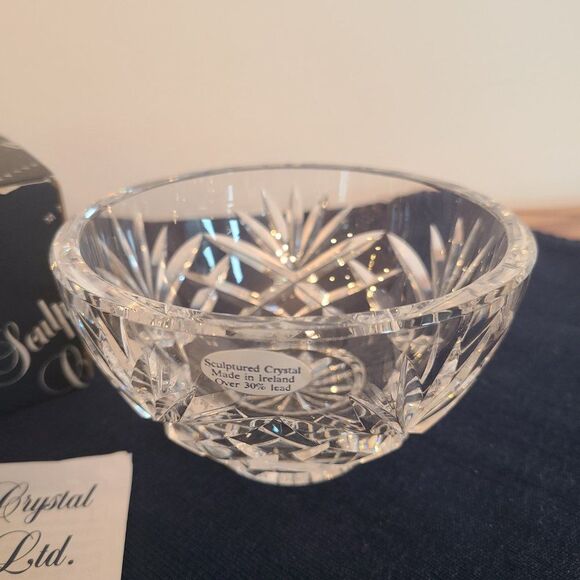 Sculptured Crystal Ltd Shannon Potpourri Hand Cut Crystal Bowl +30% Lead Crystal - Picture 3 of 15